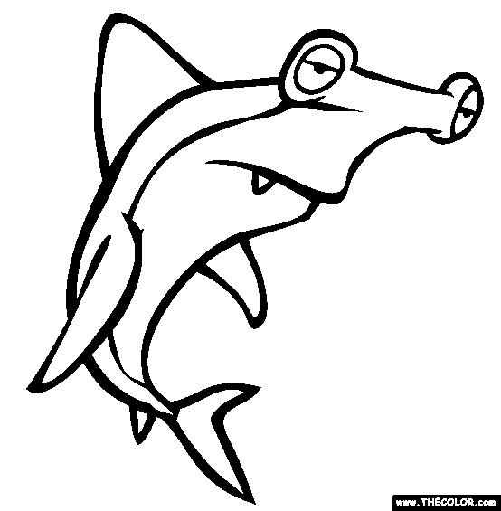 Haerhead shark online coloring page