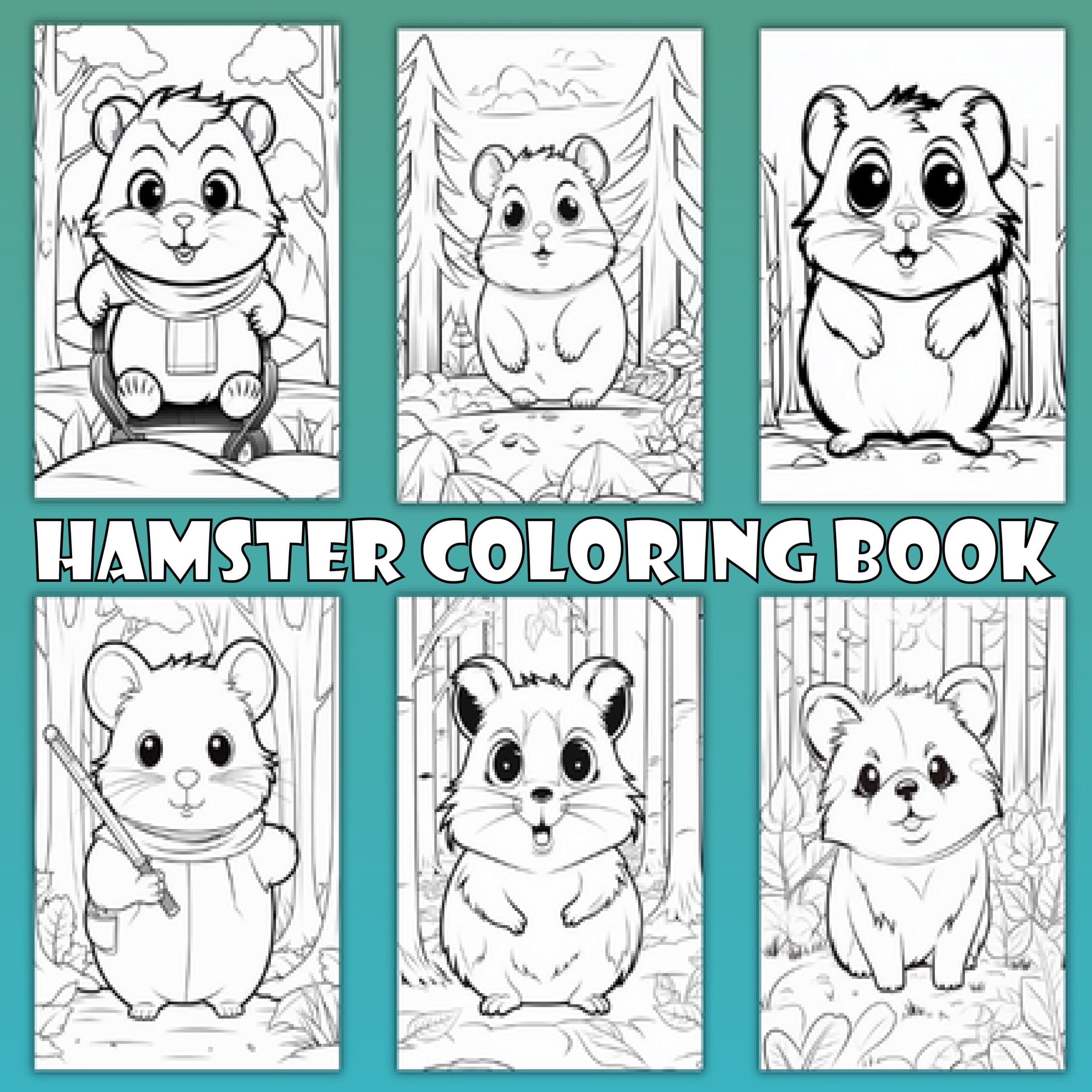 Hamster coloring book coloring pages for hamster owner and hamster lovers made by teachers