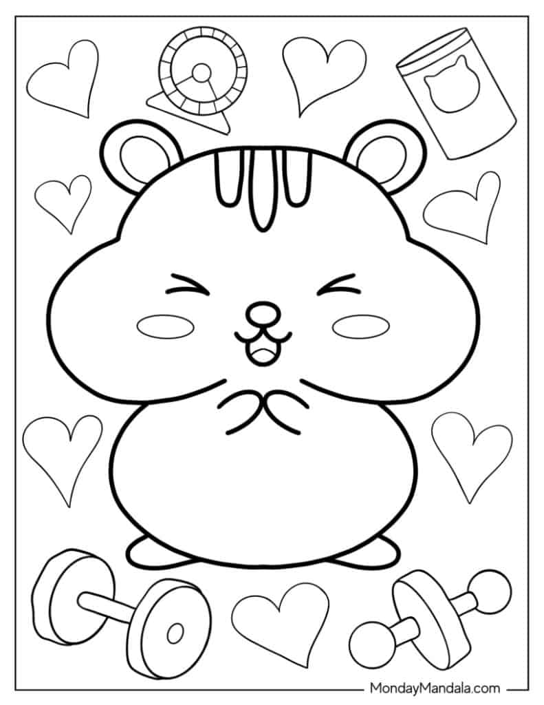Hamster coloring pages free pdf printables