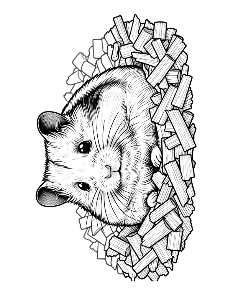 Free cute hamster coloring pages