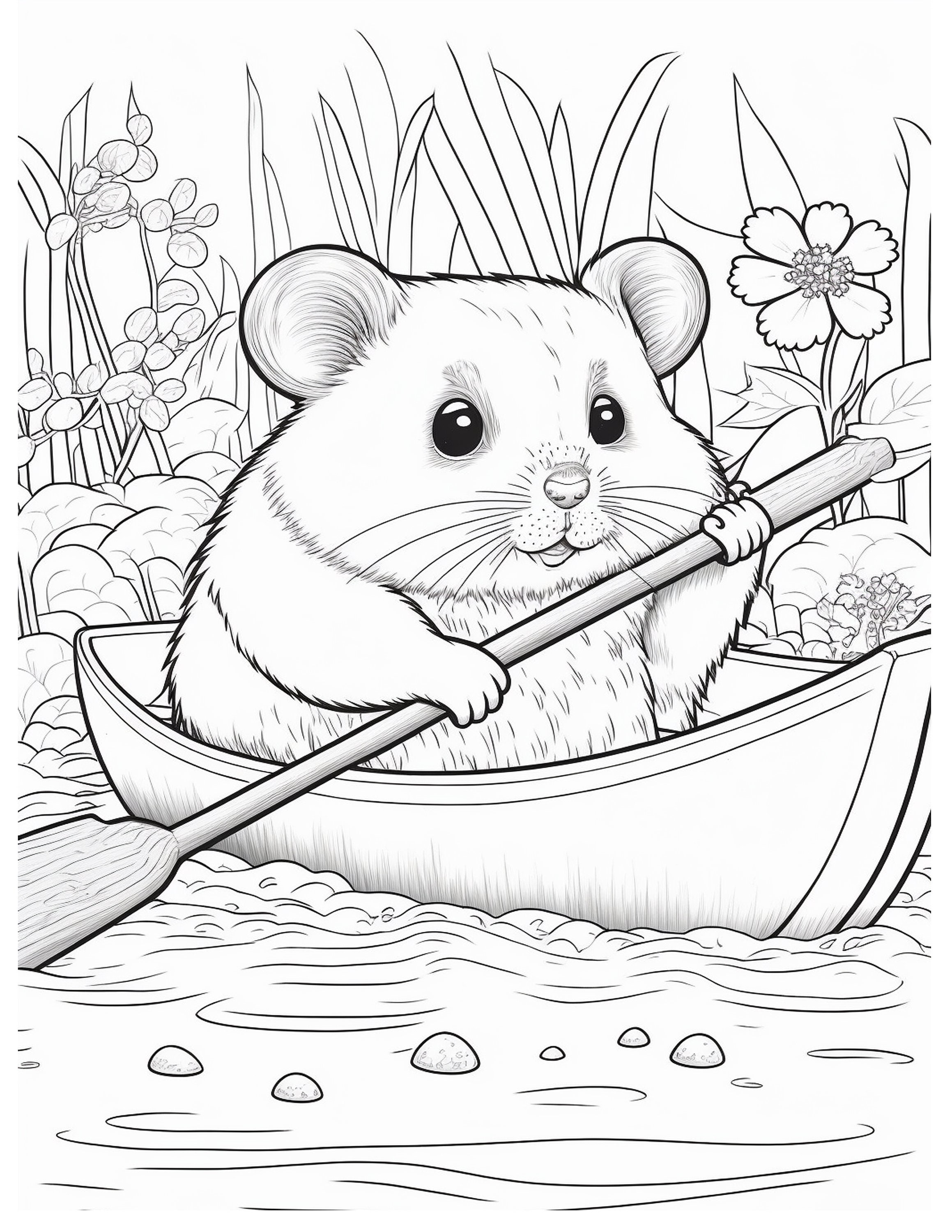 Hamster coloring pages over pages of hamsters in everyday life not a coloring book printable files immediate download