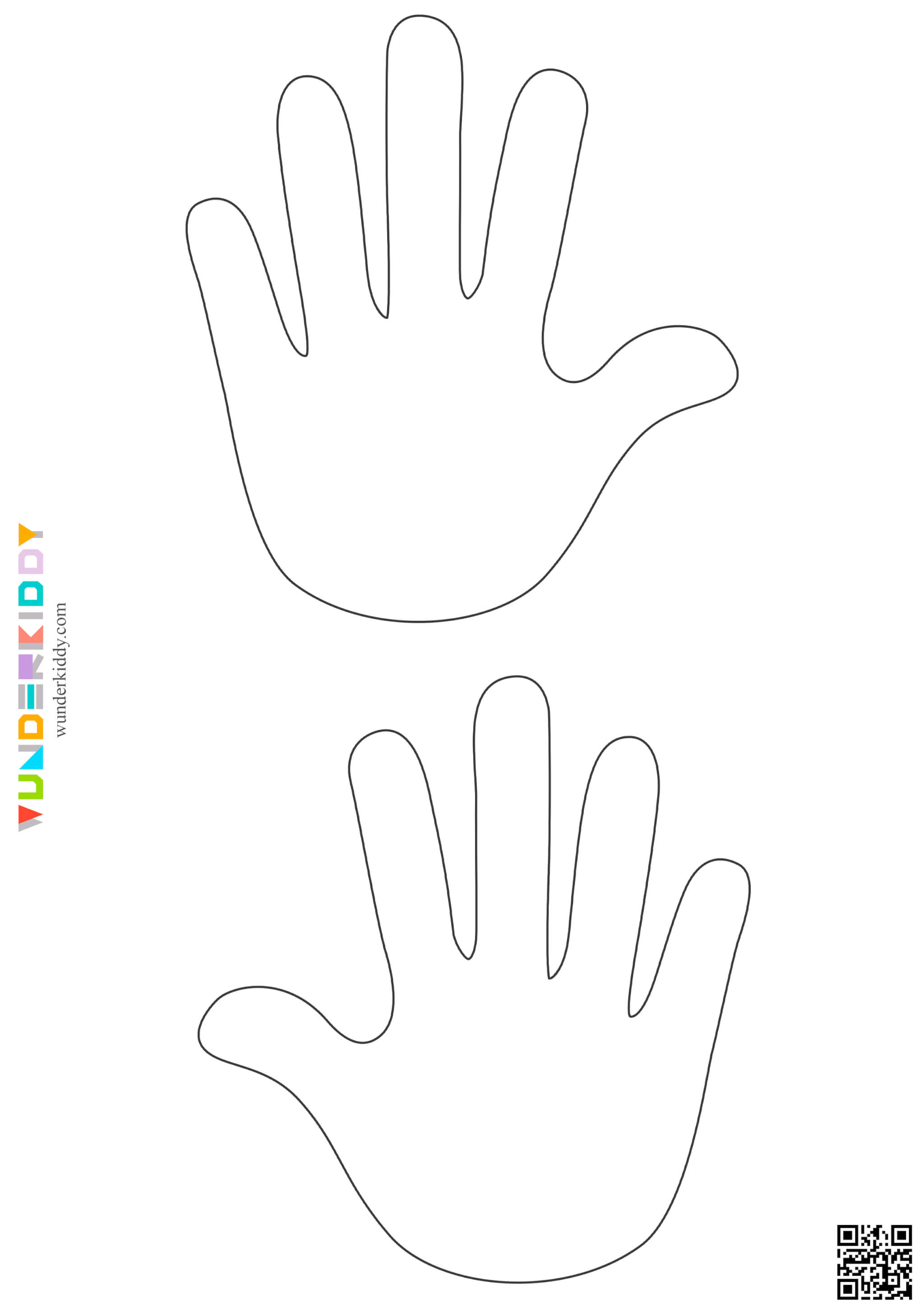 Printable left and right hand blank template for crafts