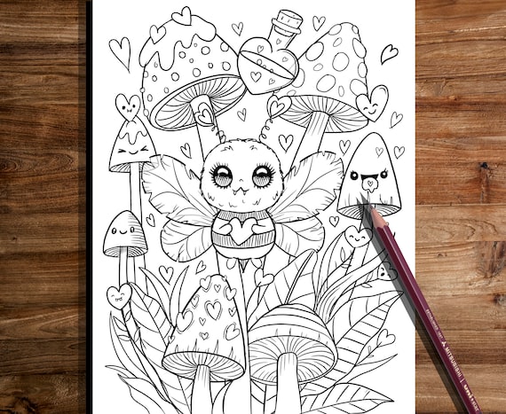 Printable cute kawaii coloring page hand