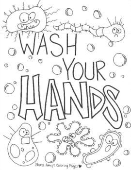 Hand washing coloring pages tpt