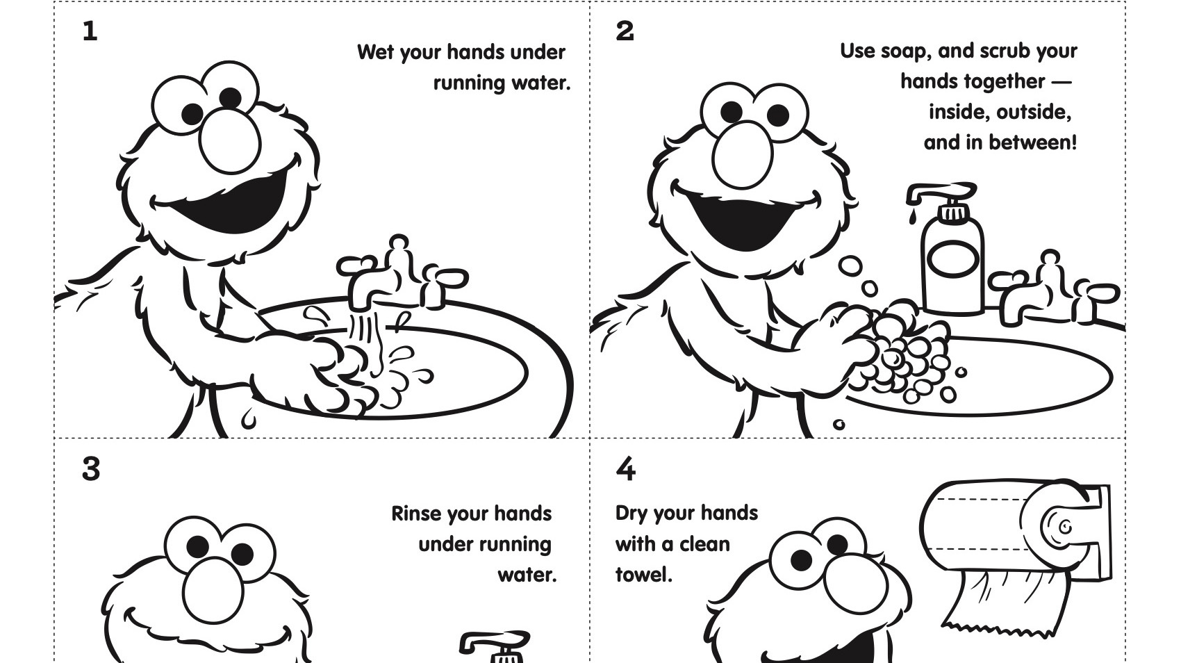 Step by step handwashing with elmo kidsâ kids for parents