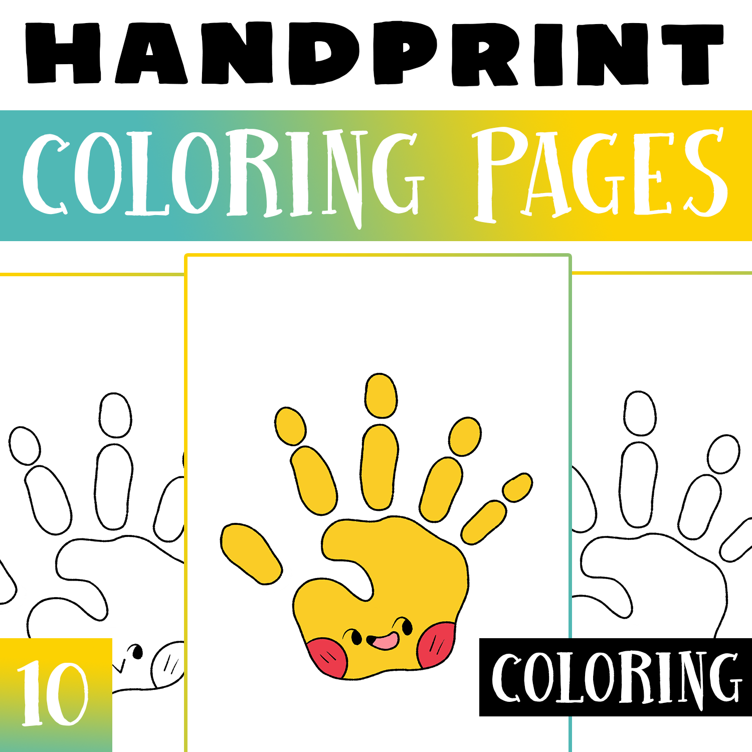 Handprint coloring pages worksheet activities handprint end of the year made by teachers