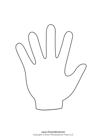 Blank hand template printables handprint templates â tims printables