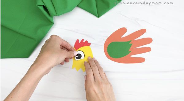 Handprint rooster craft for kids free template rooster craft kids crafts free headband crafts