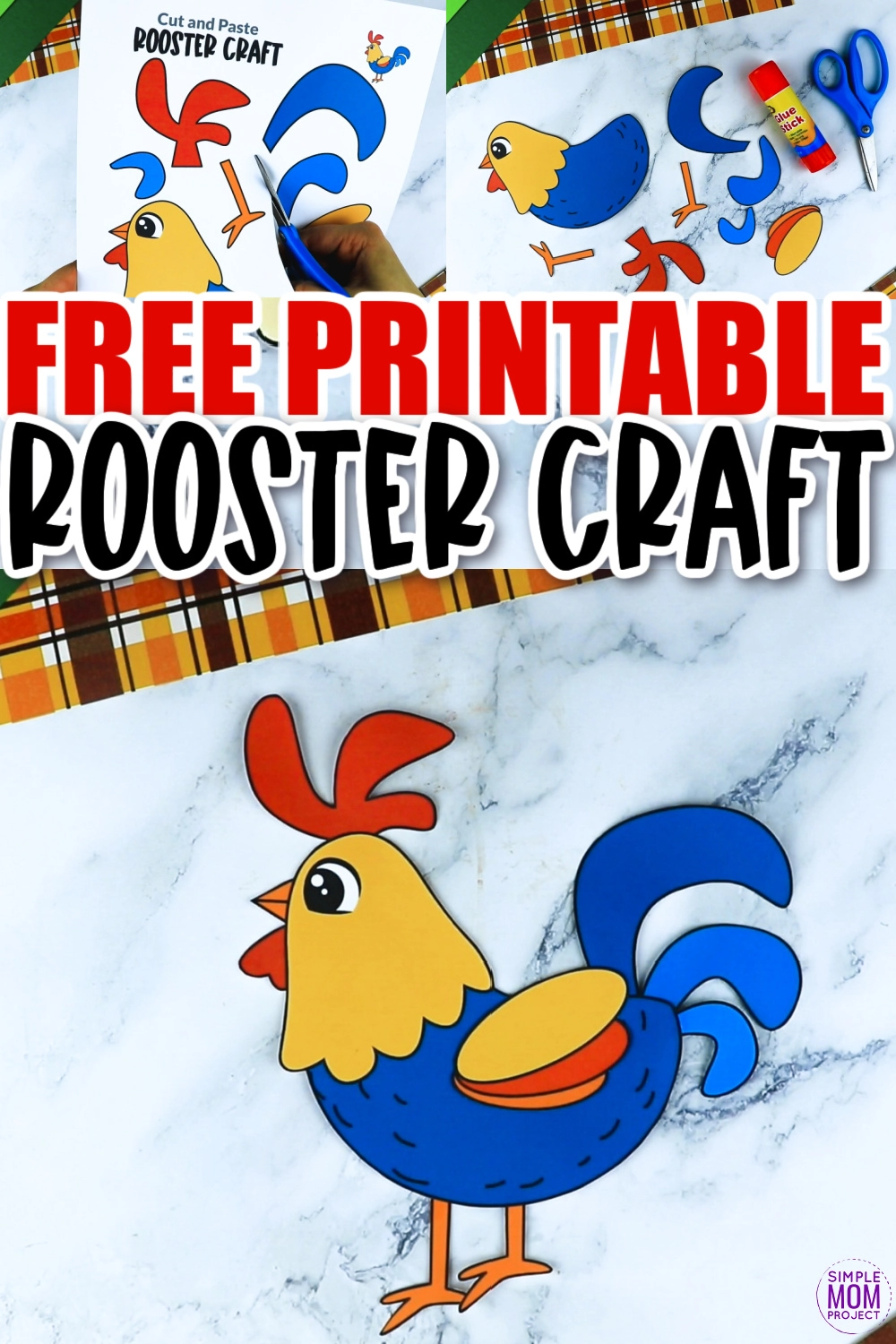 Free printable rooster craft template â simple mom project