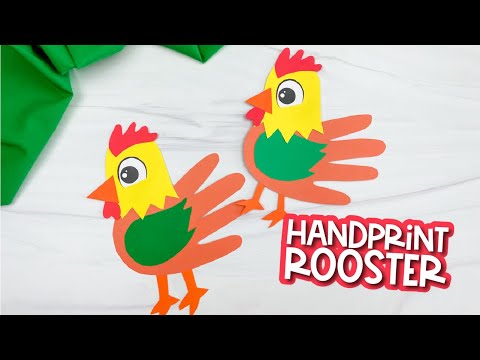 Handprint rooster craft for kids