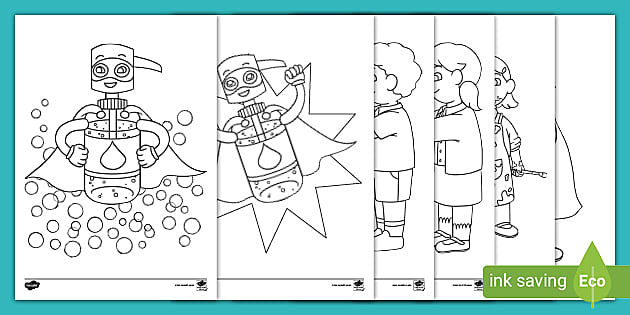 Super soaps handwashing colouring pages teacher made