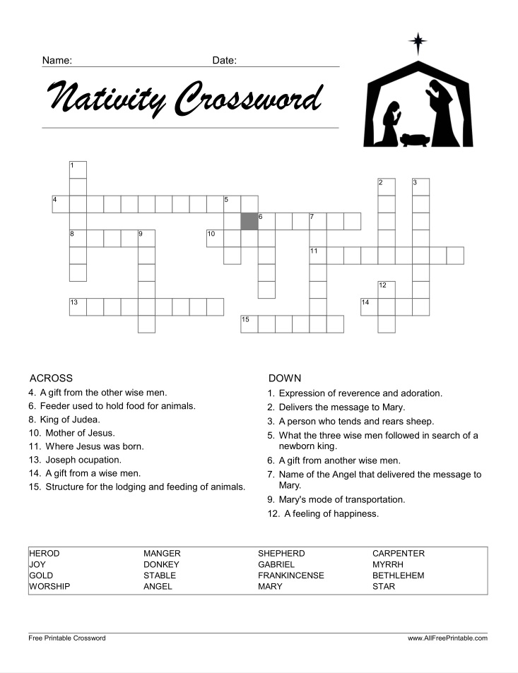 Crosswords â free printable