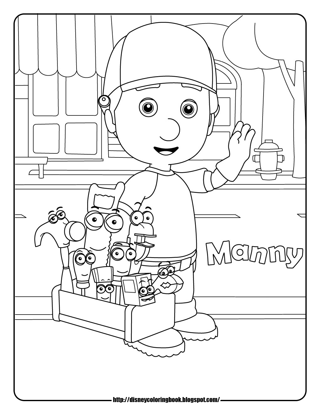 Handy manny free disney coloring sheets team colors