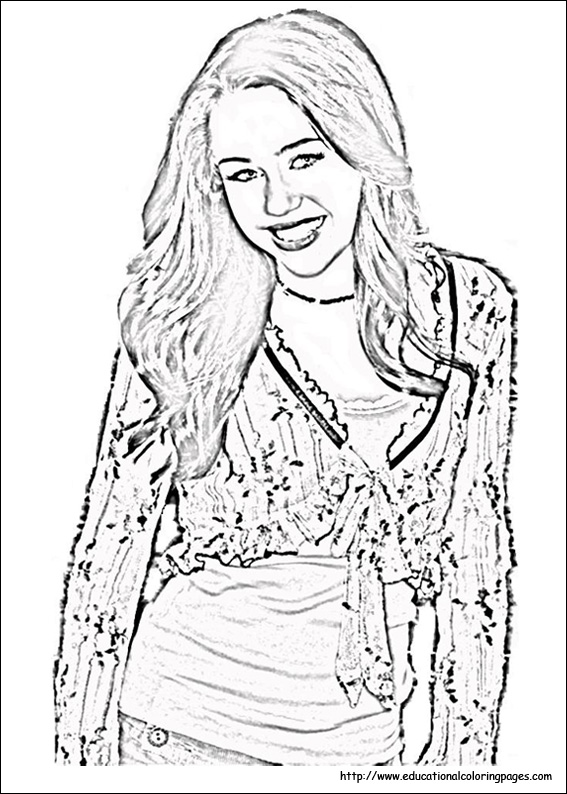 Hannah montana coloring pages