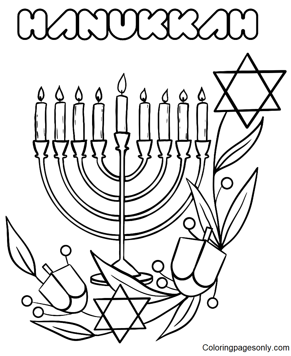 Hanukkah coloring pages printable for free download