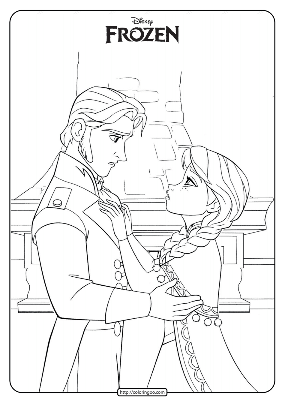 Disney frozen anna and hans coloring pages