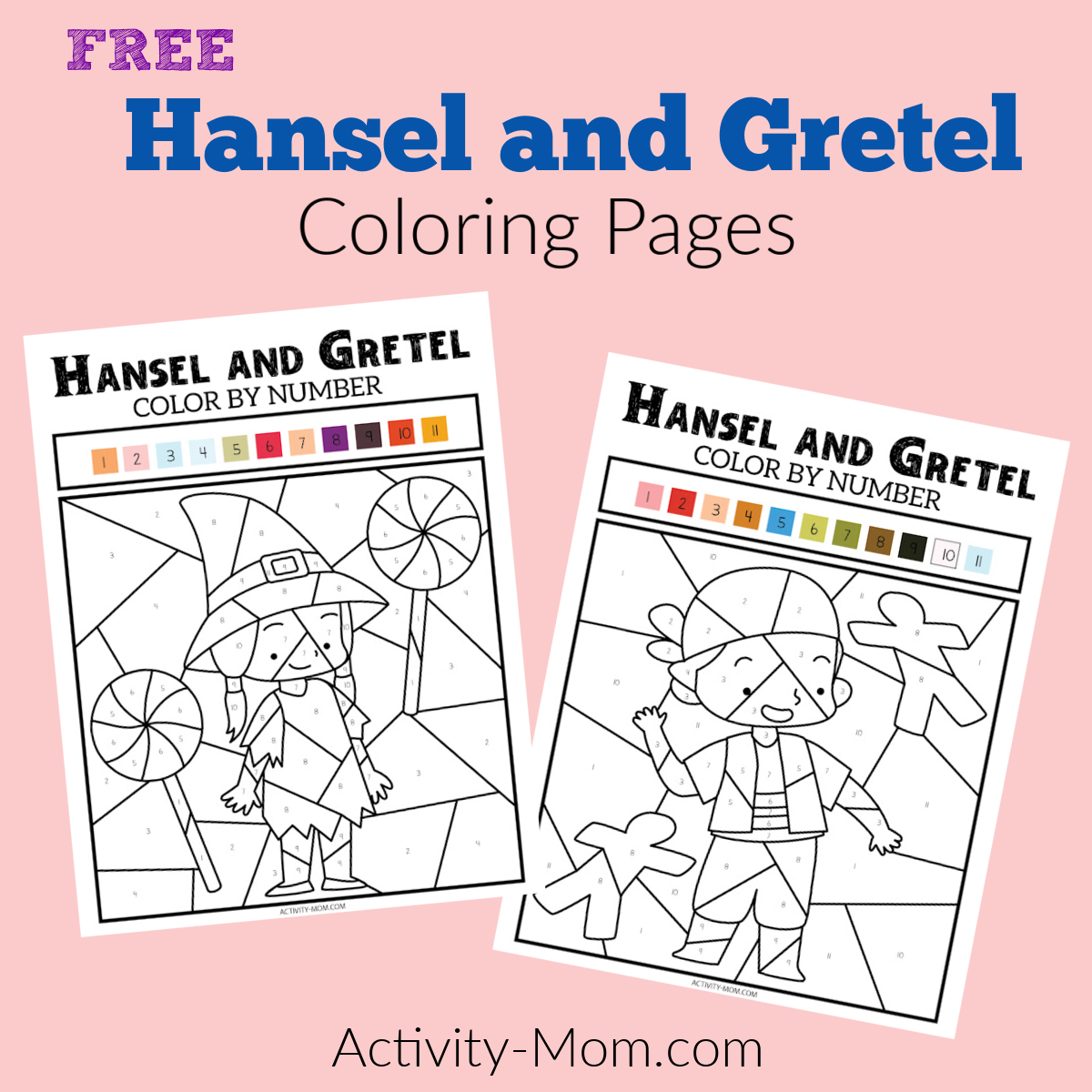 Hansel and gretel color by number pages free