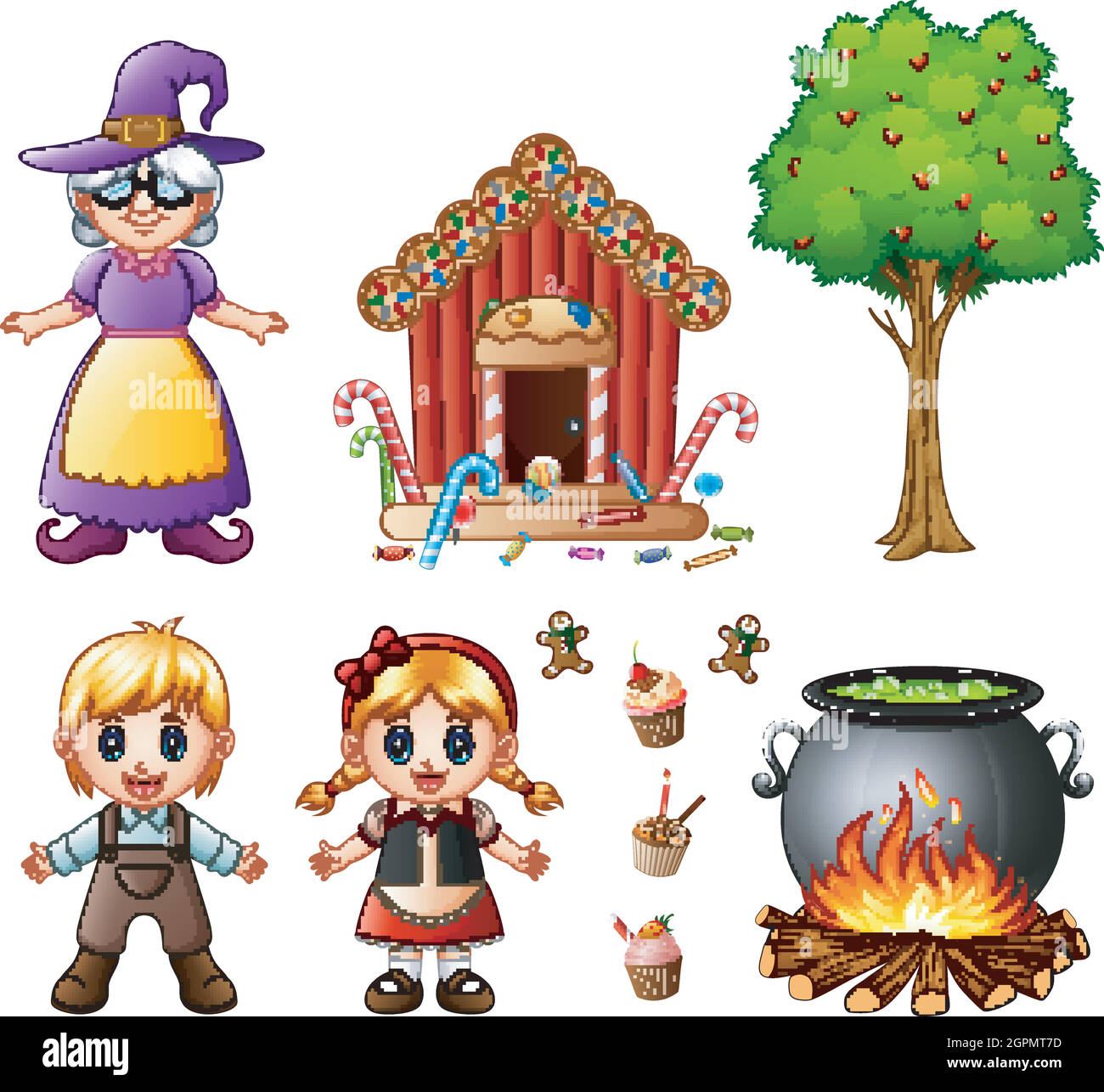 Hansel and gretel witch illustration hi