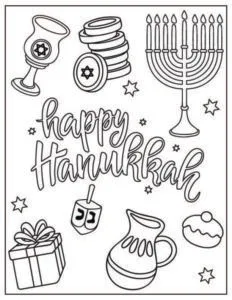 Free hanukkah coloring pages sheets