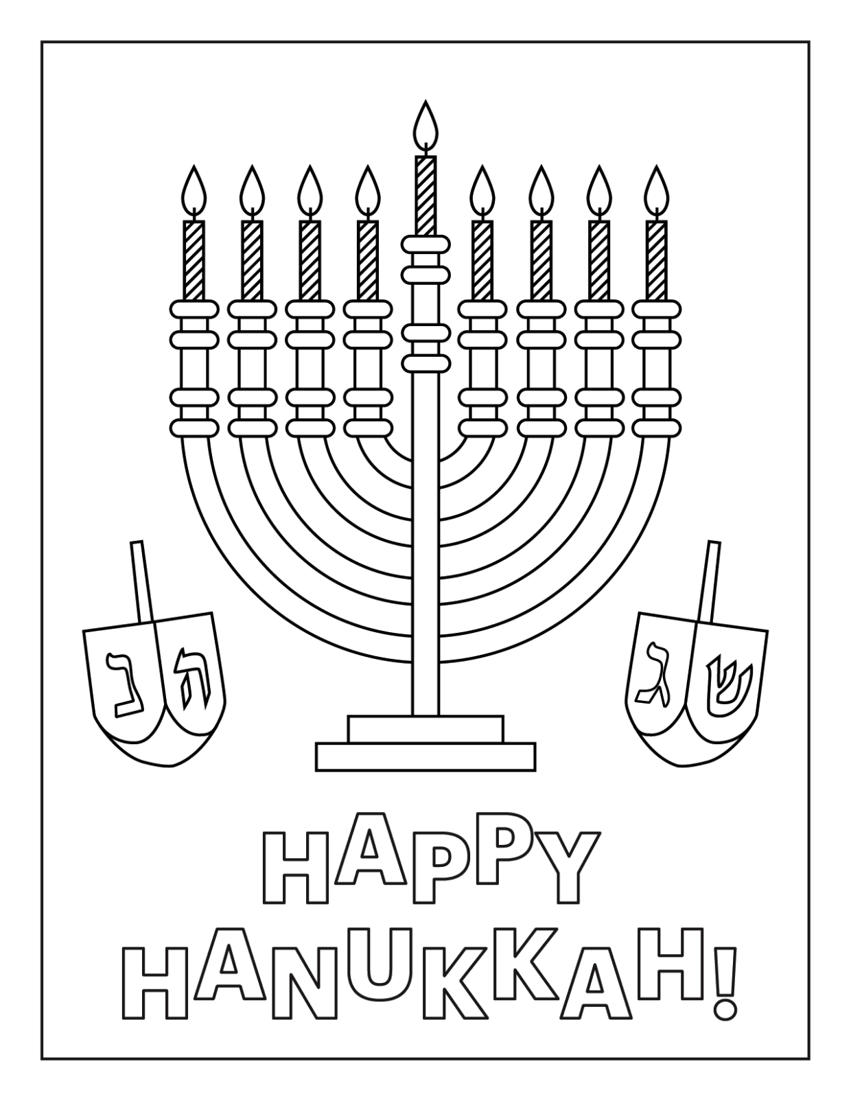 Hanukkah coloring pages for kids