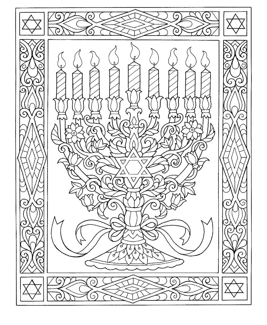 Free hanukkah coloring pages drawings ty