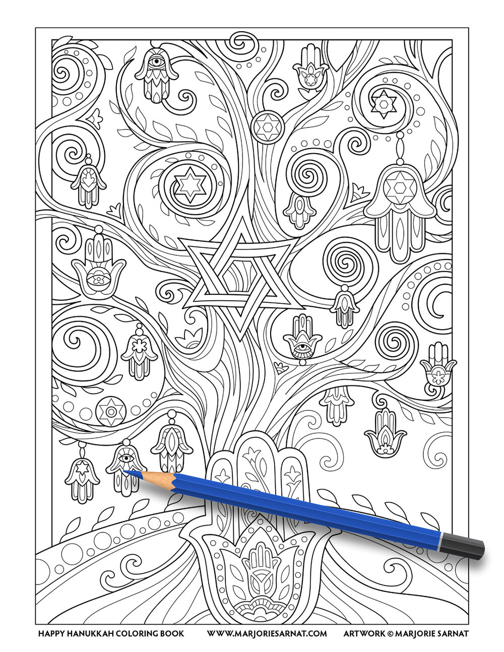 Happy hanukkah â marjorie sarnat design illustration