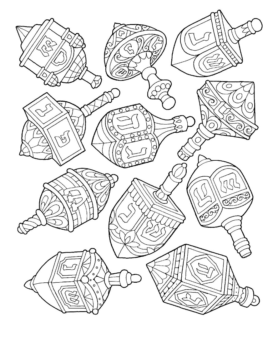 Free hanukkah coloring pages drawings