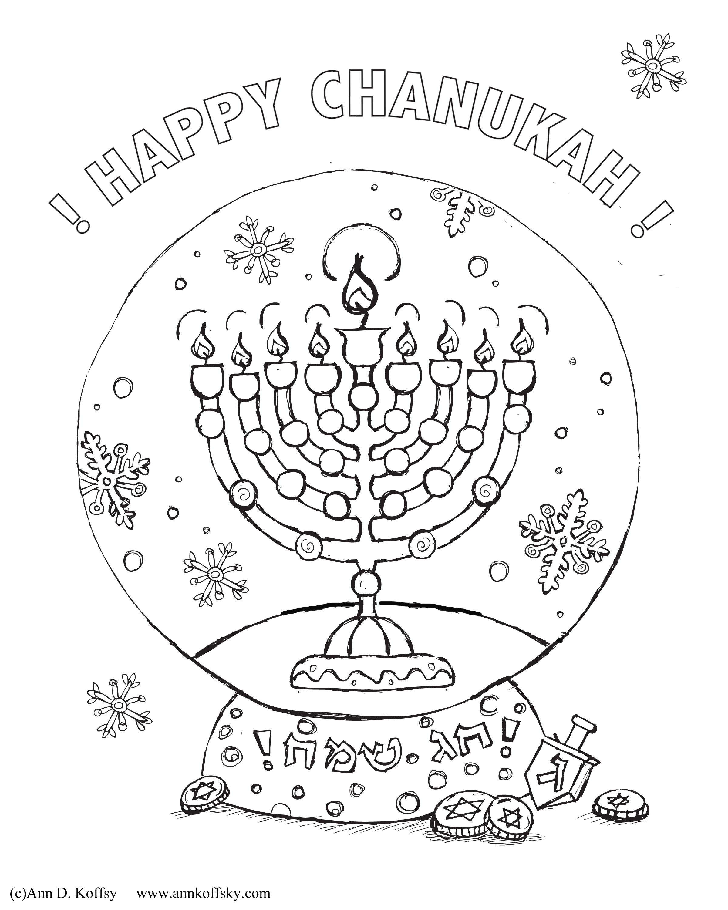 Hanukkah coloring packet â ann d koffsky