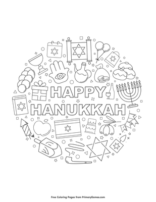 Happy hanukkah coloring page â free printable pdf from