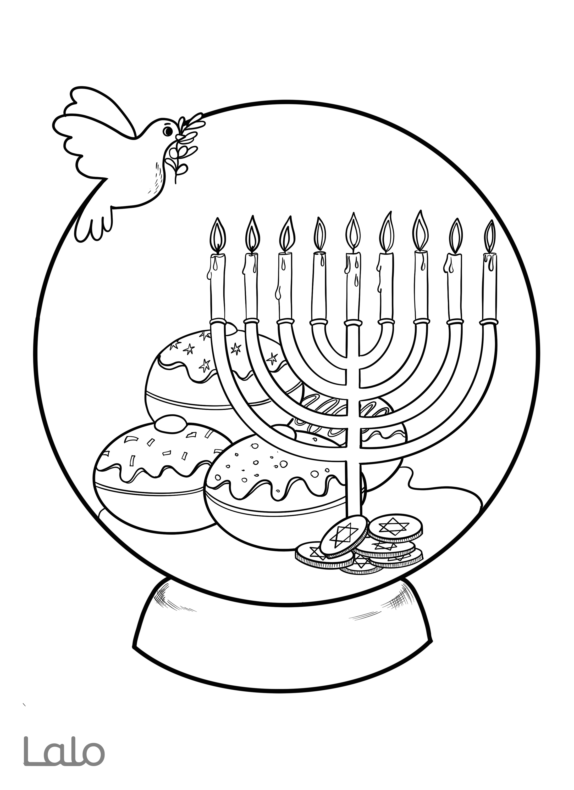 Hanukkah free printable coloring sheets sufganiyot