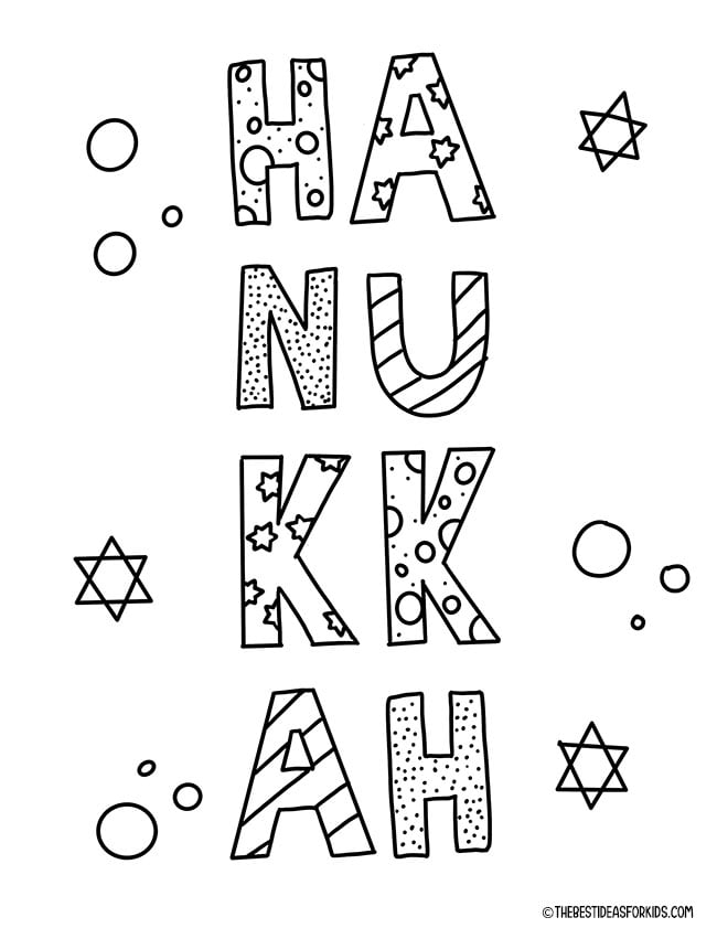 Hanukkah coloring pages free printables
