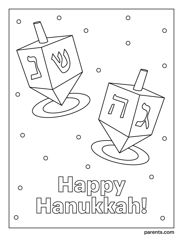Printable hanukkah coloring pages for kids