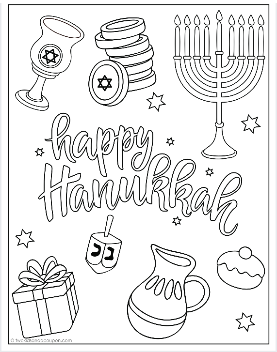 Free hanukkah coloring pages for kids