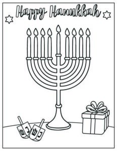 Free hanukkah coloring pages sheets