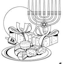 Chanuka symbols coloring pages