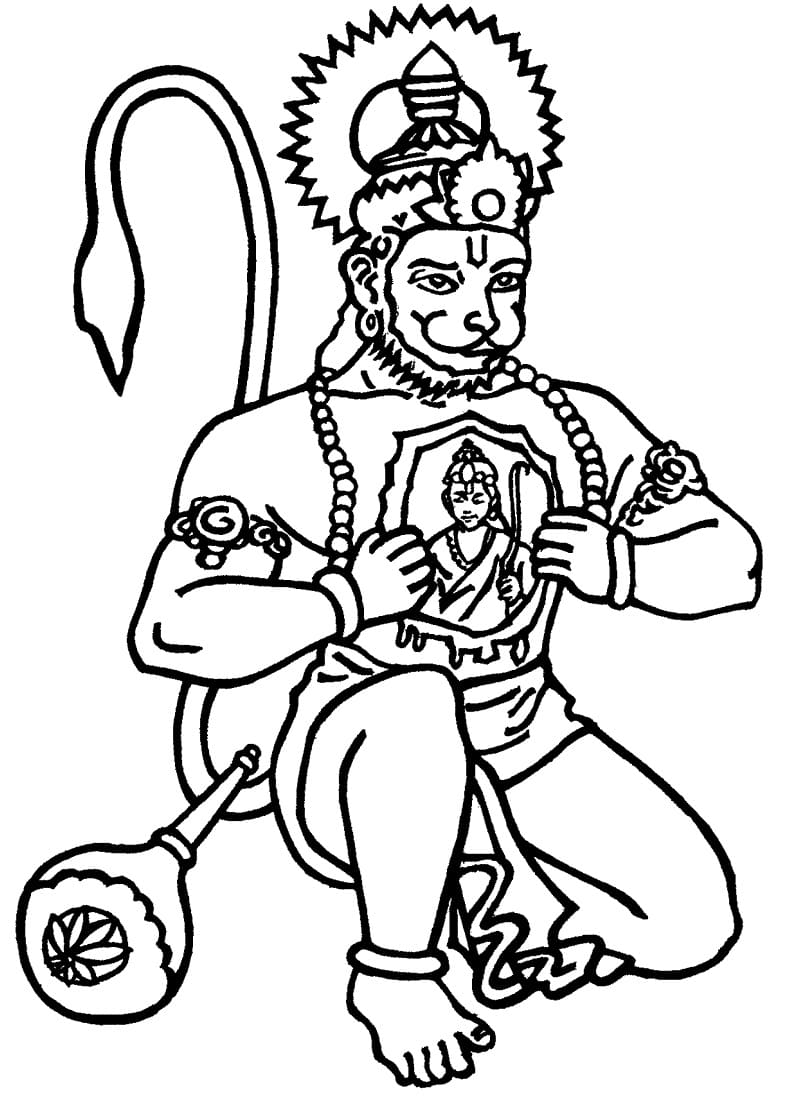 Hanuman image coloring page