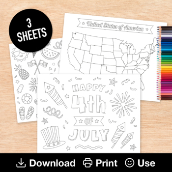 Happy th of july coloring sheets usa coloring pages states of america map