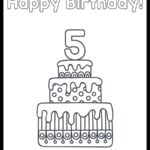 Cute happy th birthday cake coloring page â the art kit