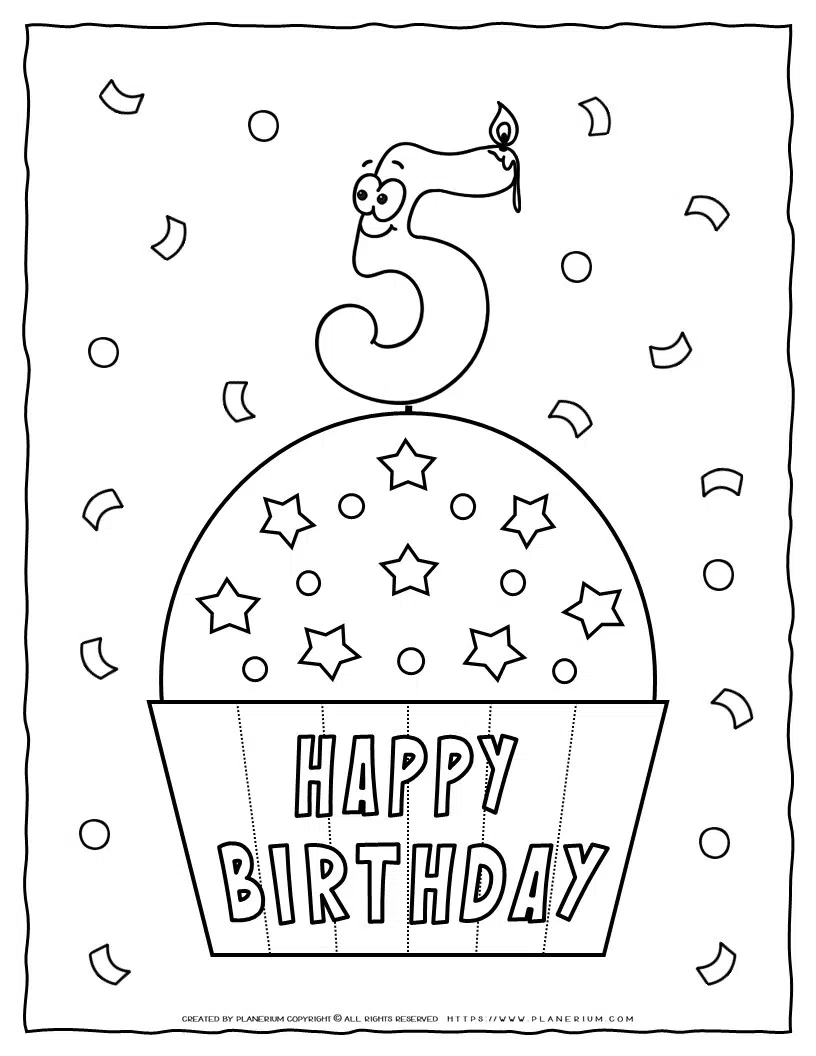 Happy birthday coloring page