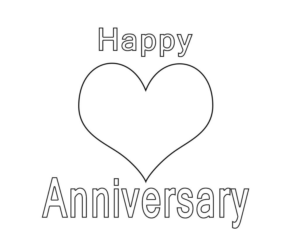 Happy anniversary coloring page happy anniversary worksheets for kids happy birthday coloring pages