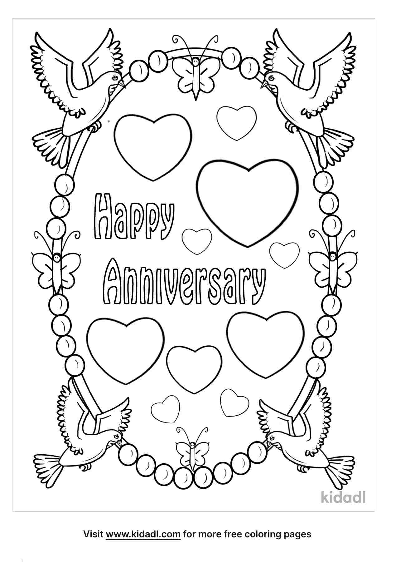 Free anniversary coloring page coloring page printables