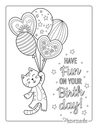 Free happy birthday coloring pages for kids