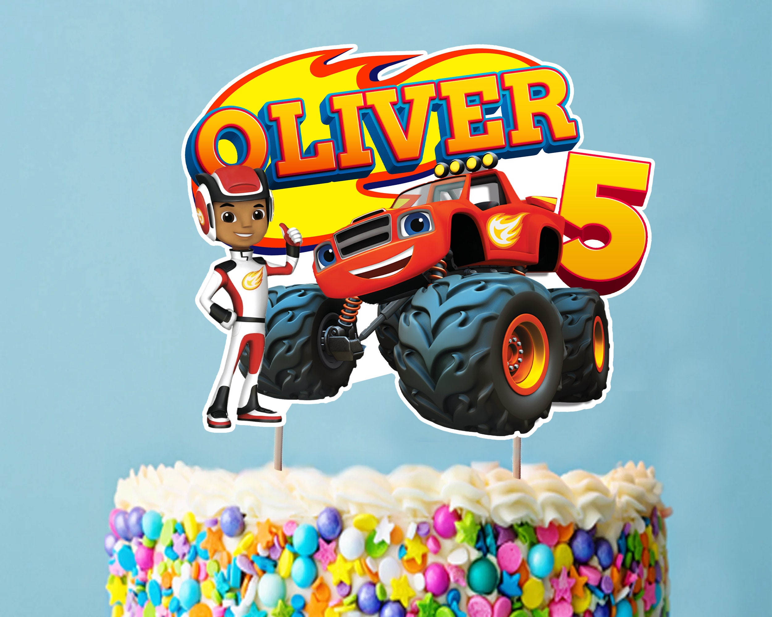 Printable blaze cake topper blaze birthday party cake topper blaze and the monster machines birthday blaze cake decoration