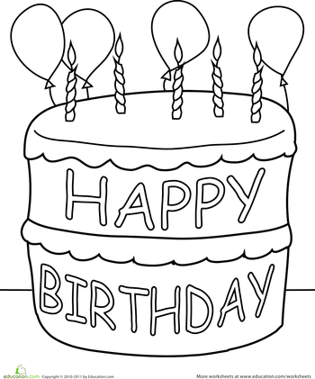 Birthday cake worksheet education birthday coloring pages happy birthday coloring pages coloring pages