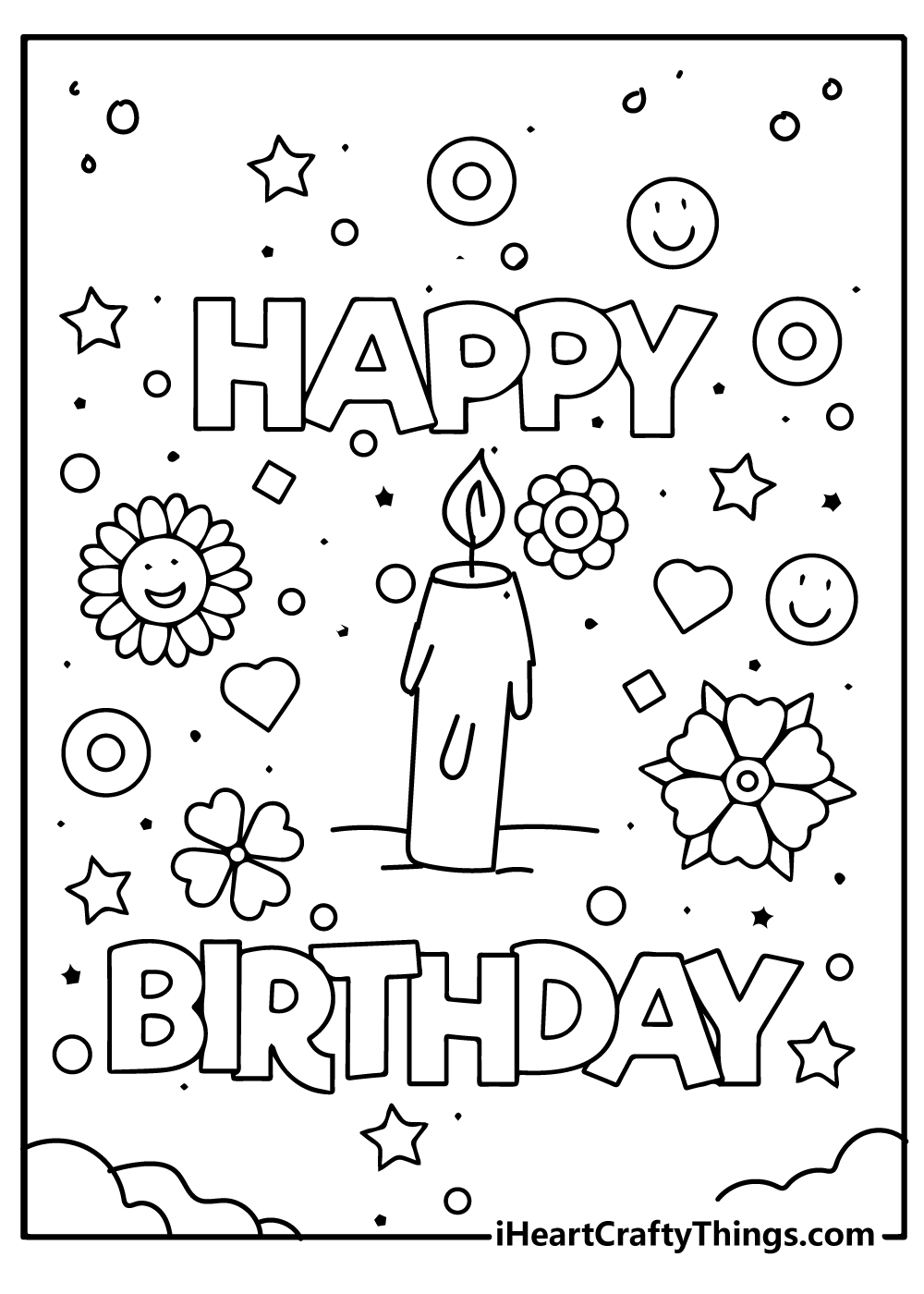 Happy birthday coloring pages free printables