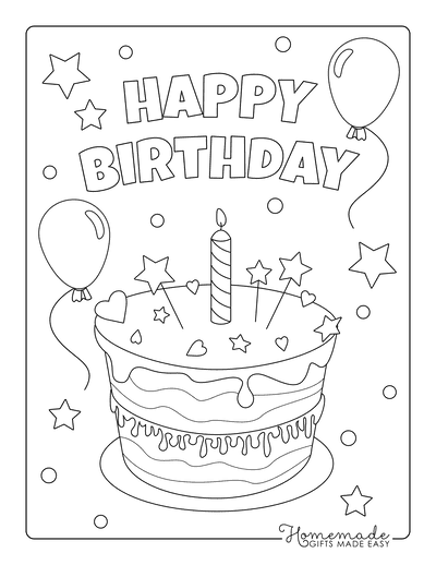 Free happy birthday coloring pages for kids