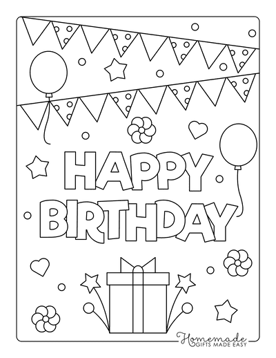 Free happy birthday coloring pages for kids