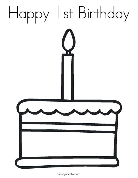 Happy st birthday coloring page