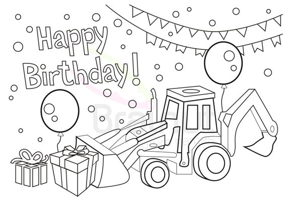 Birthday coloring pages love happy birthday color pages tractor coloring pages adult color pages birthday card for kids