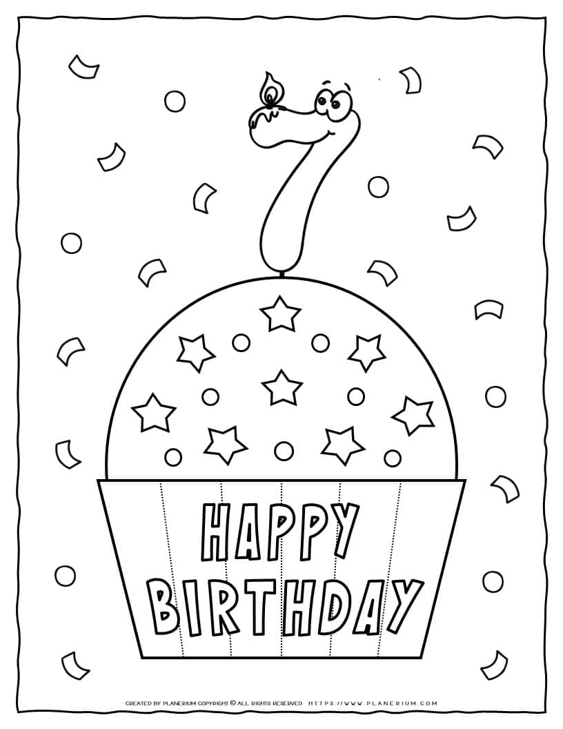 Happy birthday coloring page